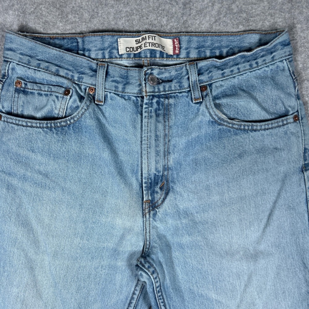 Levi's denim jeans mens 34x30 Light Blue 516 Slim Fit Casual Workwear - Picture 9 of 16